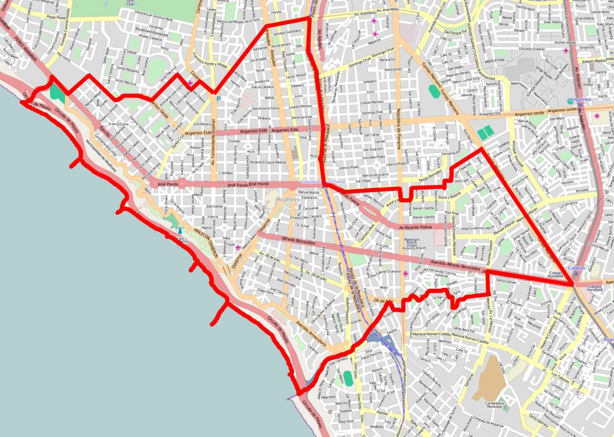 Lima miraflores kort