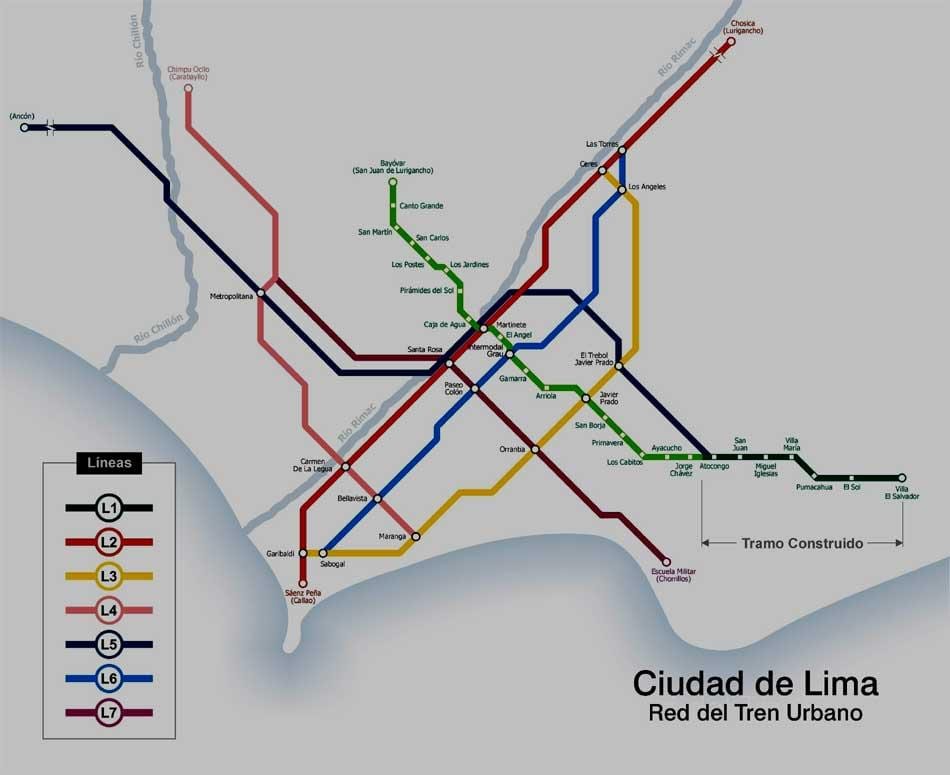 Lima peru metro kort