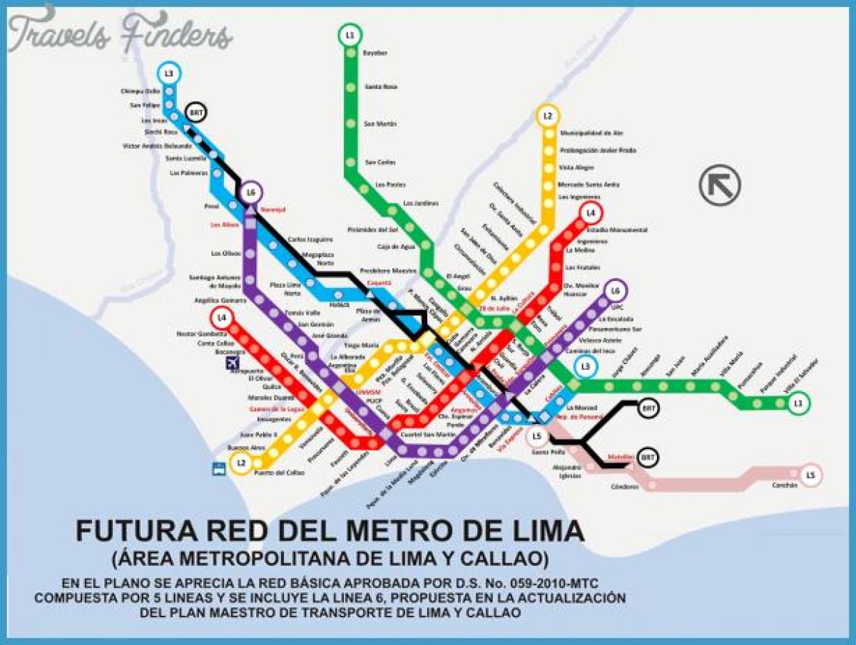 Kort over metropolitano Lima