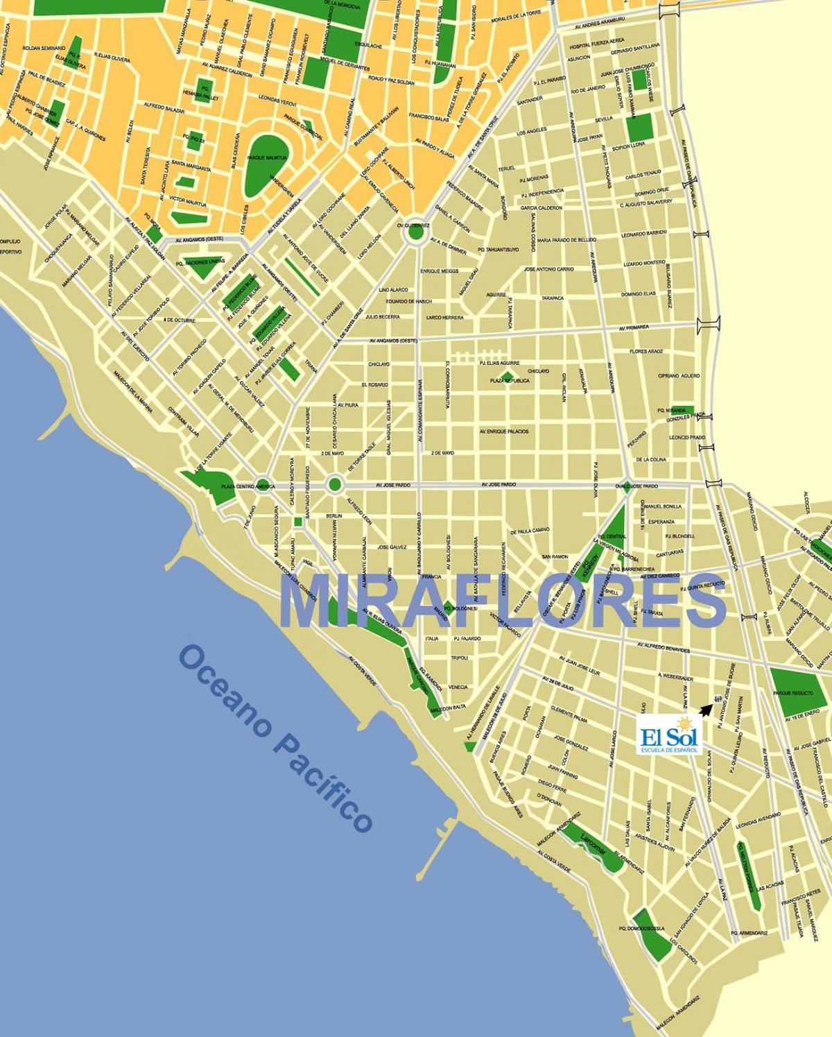 miraflores Lima kort